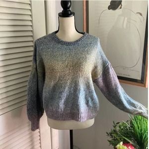 Z SUPPLY Womens Ombre Kersa Pullover Sweater Balloon Sleeve Pastel Casual | XS